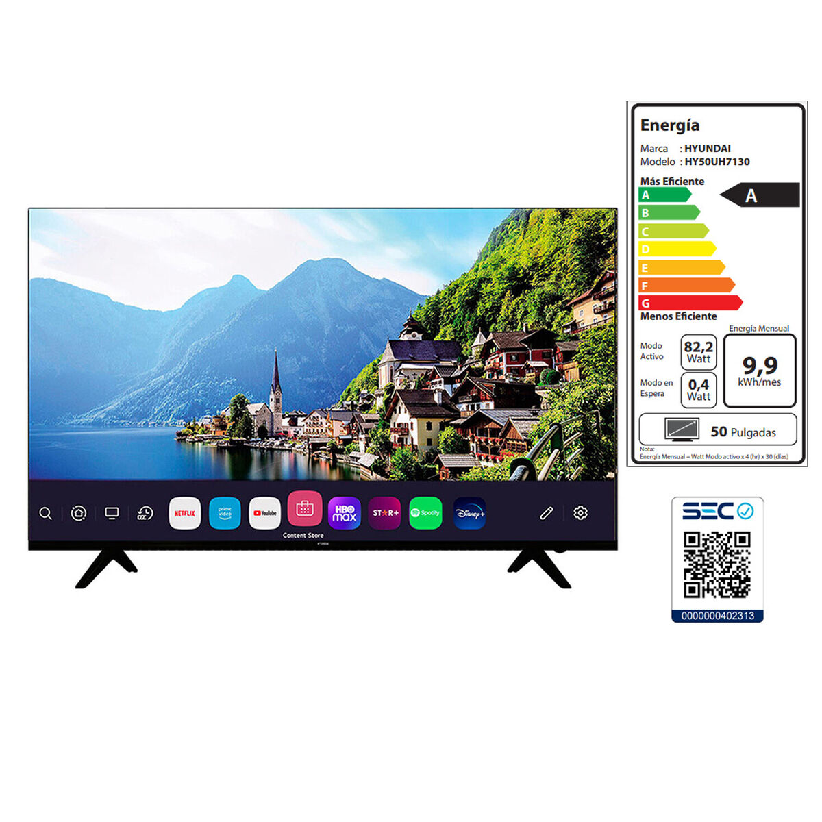 LED 50" Hyundai HY50UH7130 Smart TV UHD Magic Remote