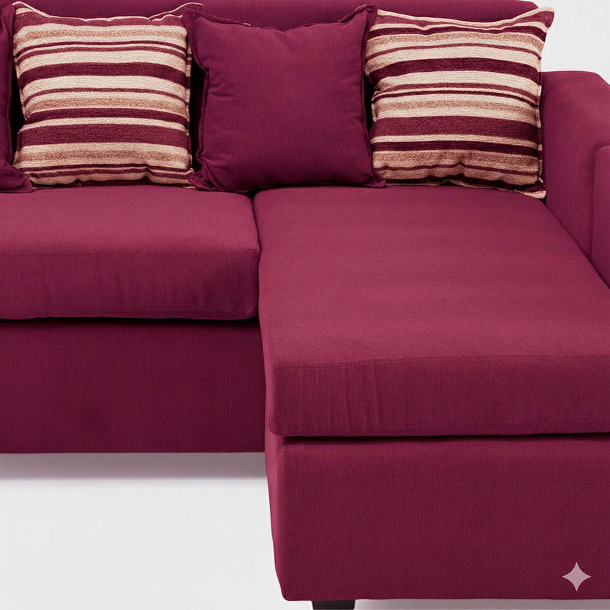 Seccional Muebles MPR Jazmin 3-1 Velvet Burdeo