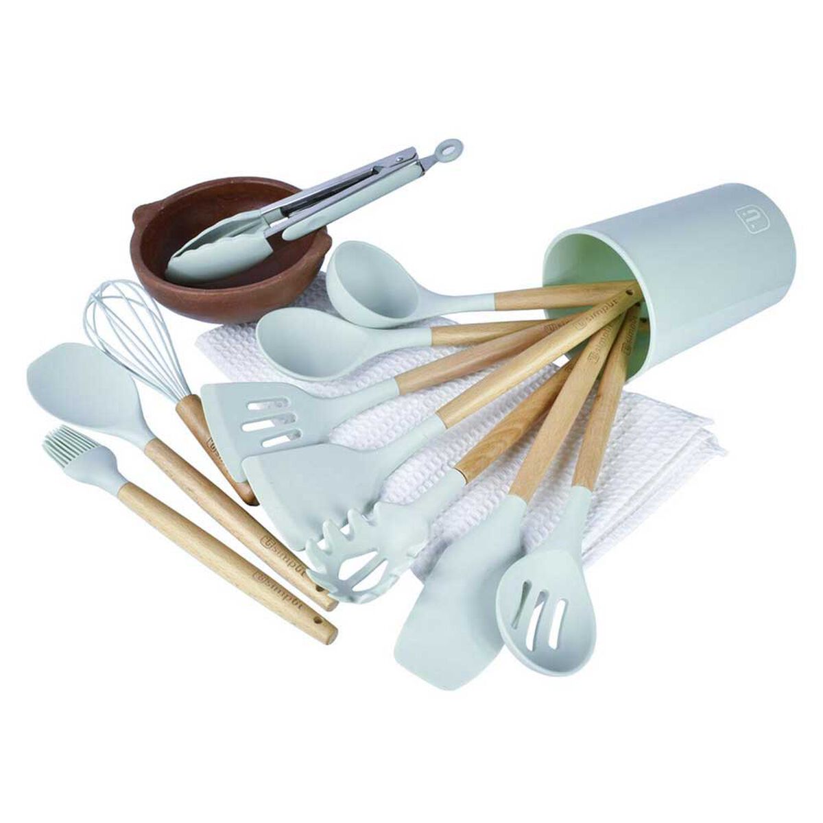 Set 12 Utensilios de Cocina Silicona Simplit Calipso