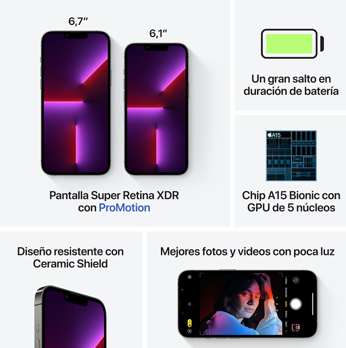 Celular Apple iPhone 13 Pro Max 128GB 6,7" Grafito Claro