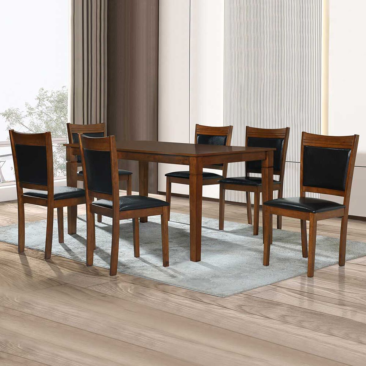 Juego de Comedor Zoy Home Borneo 6 Sillas Café