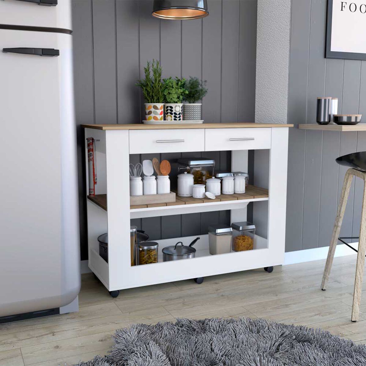 Isla de Cocina TuHome Cala 2 Cajones Blanco