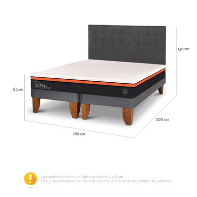 Imagen 2 del producto Cama Europea CIC Base Dividida King Bee Comfort + Respaldo