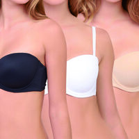 Pack 3 Sostenes Strapless Copa B Mujer Intime Multicolor