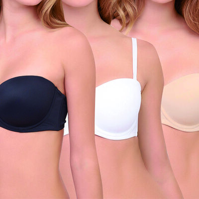 Imagen 1 del producto Pack 3 Sostenes Strapless Copa B Mujer Intime Multicolor