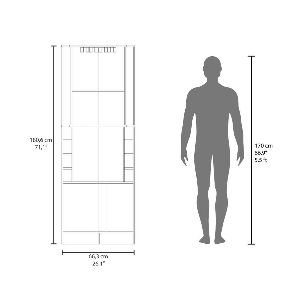 Bar Tuhome Beijing 2 Puertas  Caj&oacute;n Duna Blanco