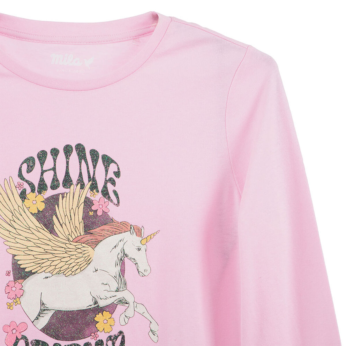Pack 2 Polera Manga Larga Estampada de Algodón Niña Mila