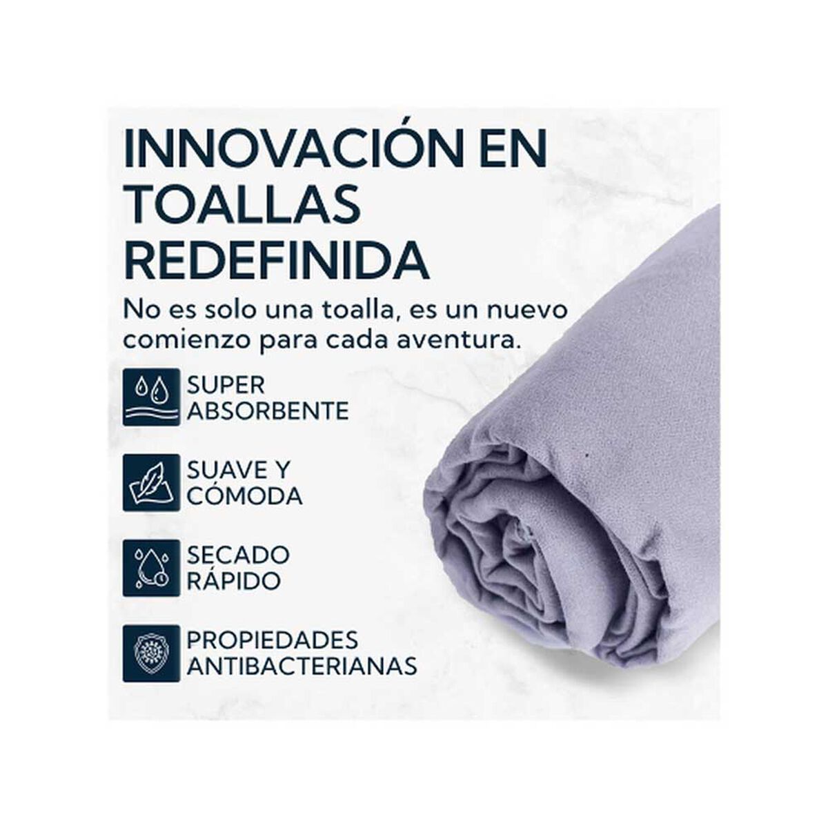 Pack 2 Toallas Microfibra Suede Gris Pro Outdoor
