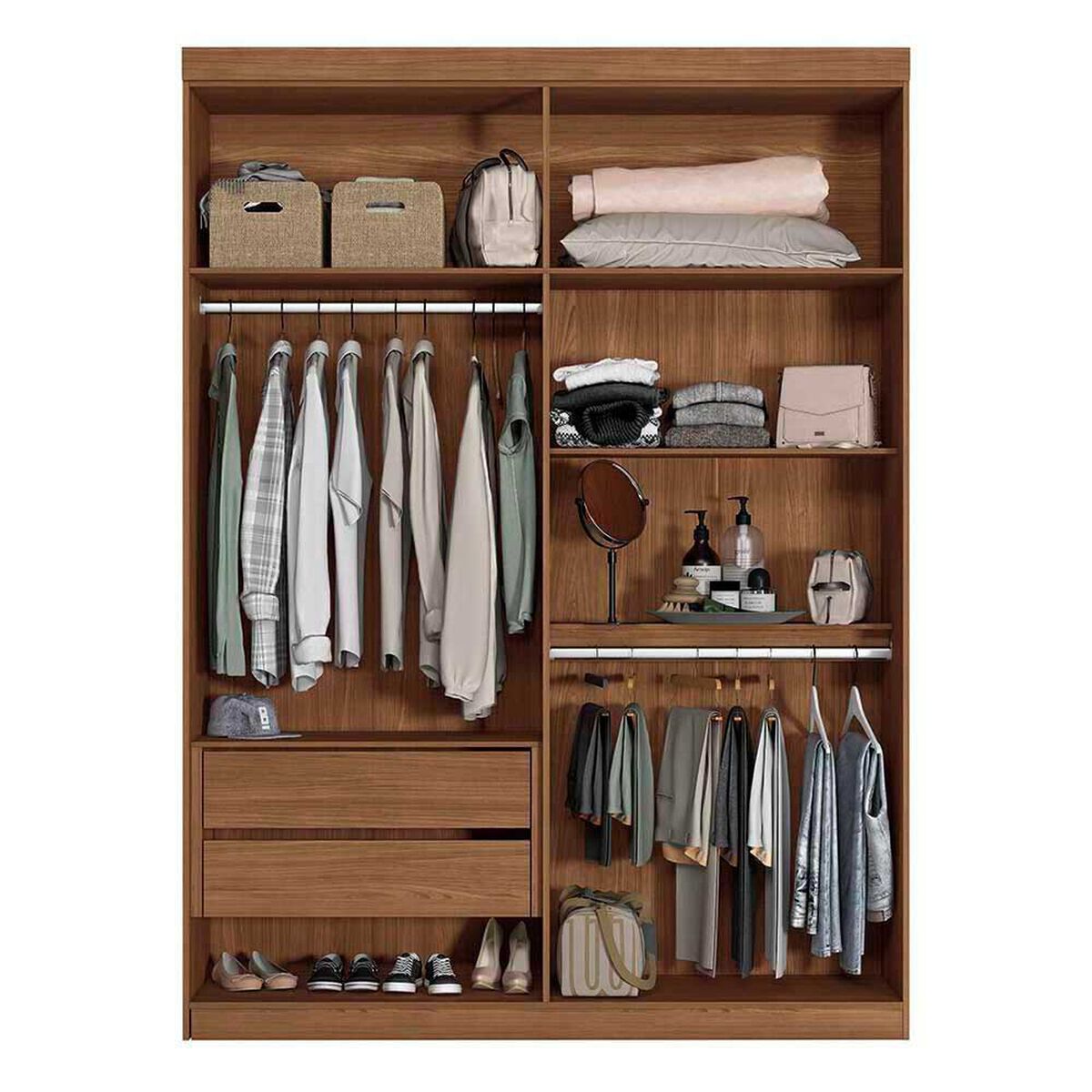 Cl&oacute;set Onessta Buriti 4 Puertas 2 Cajones Jatoba Grafito