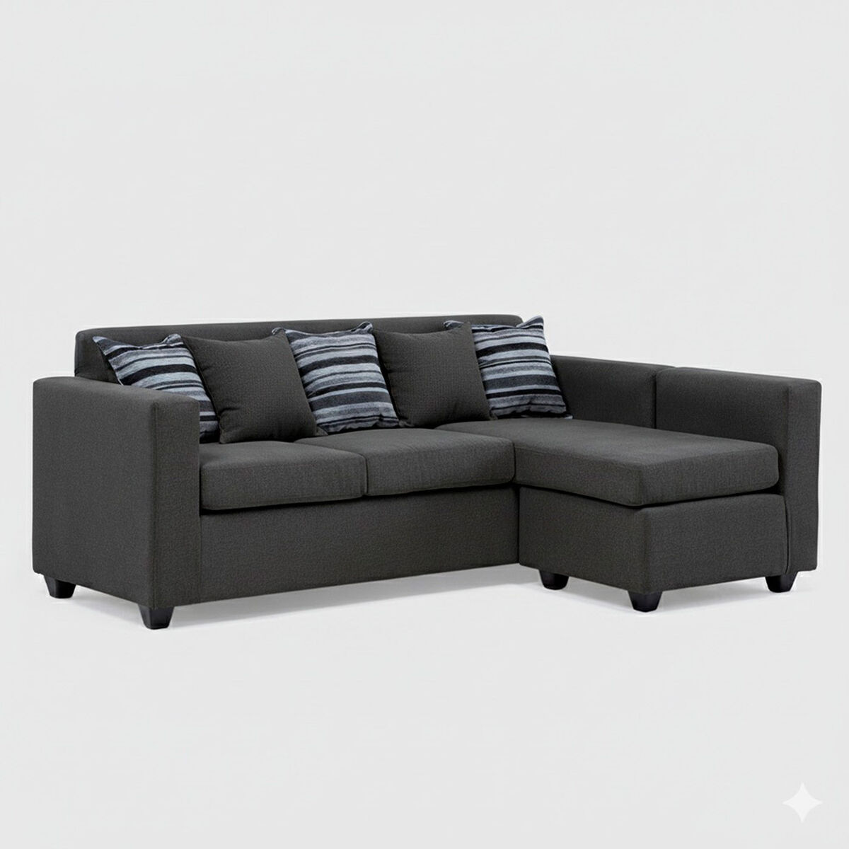 Seccional Muebles MPR Jazmin 3-1 Velvet Gris Oscuro