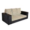 Sof&aacute; Muebles MYM Julietta 3 Cuerpos + Dos Pouf 1 Cuerpo Negro Beige