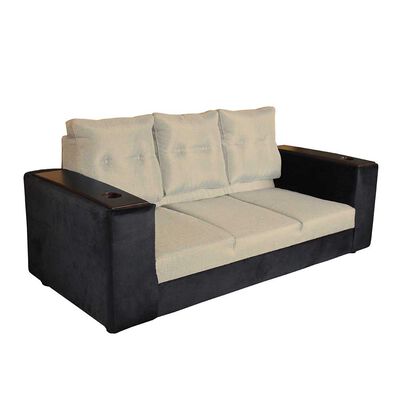 Imagen 2 del producto Sofá Muebles MYM Julietta 3 Cuerpos + Dos Pouf 1 Cuerpo Negro Beige