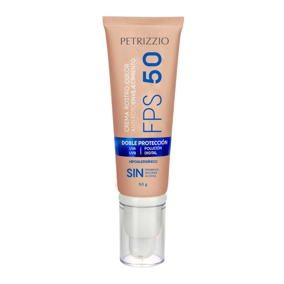 Crema Doble Protección Rostro Color Fps-50/ Luz Azul Petrizzio Dermo