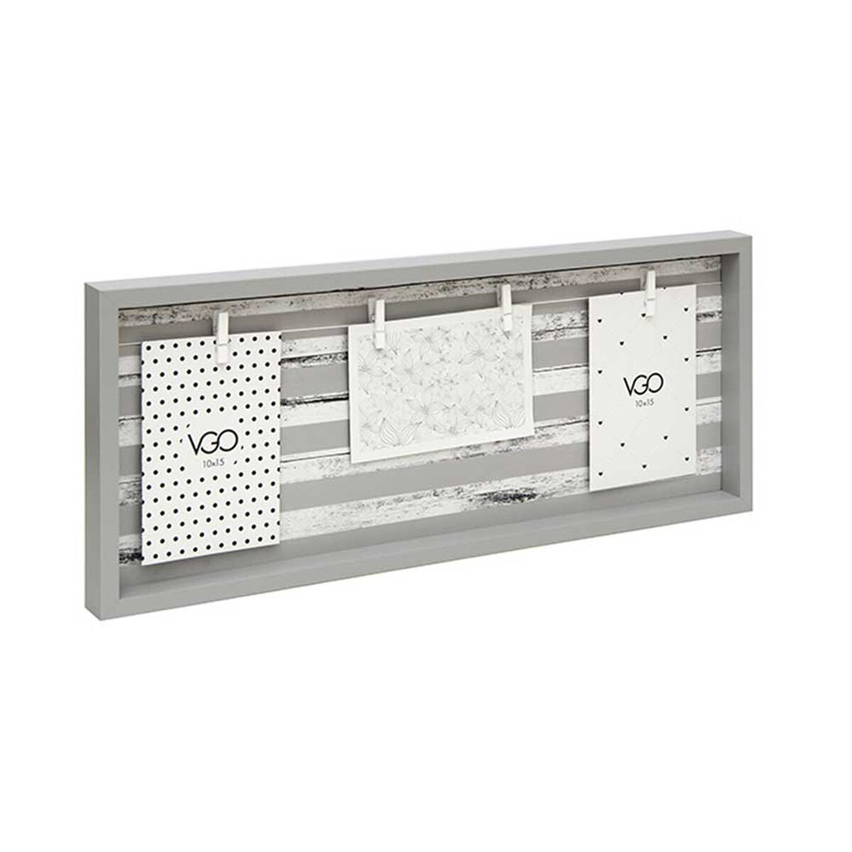 Marco Vgo Madera con Pinzas Gris 20 x 50 cm