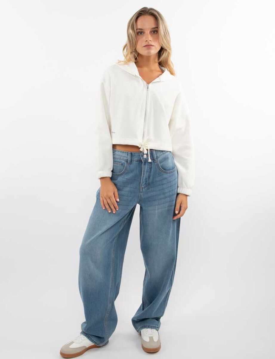 Polerón Crop Con Gorro Mujer Icono