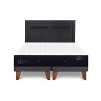 Cama Europea CIC Base Dividida King Premium + Respaldo Milan Negro