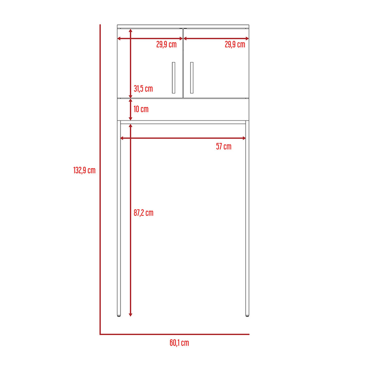 Optimizador Baño Bath 300 2 Puertas Rovere-Blanco
