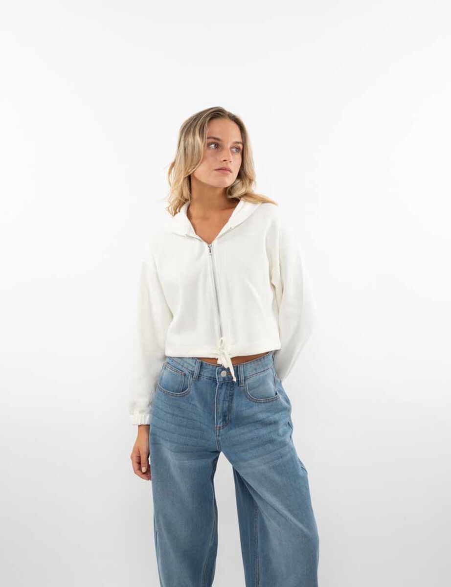 Polerón Crop Con Gorro Mujer Icono