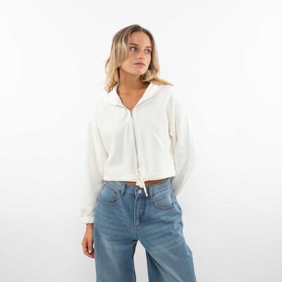 Polerón Crop Con Gorro Mujer Icono