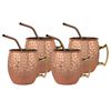 Set 4 Vasos Moscow Mule Mug Simplit Cobre + Bombillas 550 ml