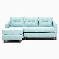 Sofá Seccional Barra Design Elena Izquierdo 3 Cuerpos Verde