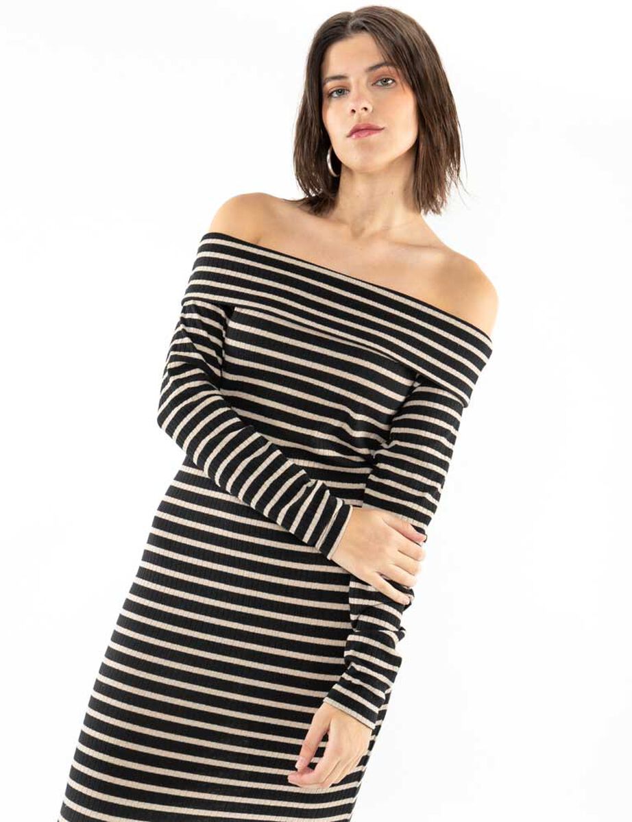 Vestido Slim Bardot Mujer Icono