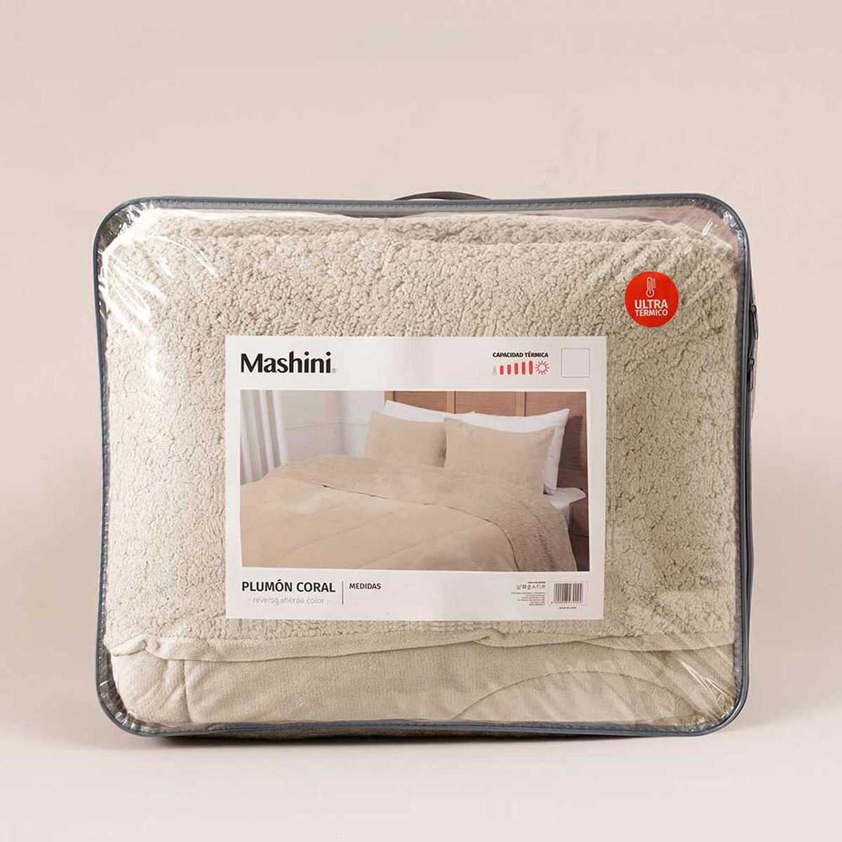 Plum&oacute;n Mashini Coral Sherpa 2 Plazas Beige