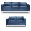 Juego de Living Innovamuebles Italia Felpa Sofá 3 Cuerpos + Sofá 2 Cuerpos Azul