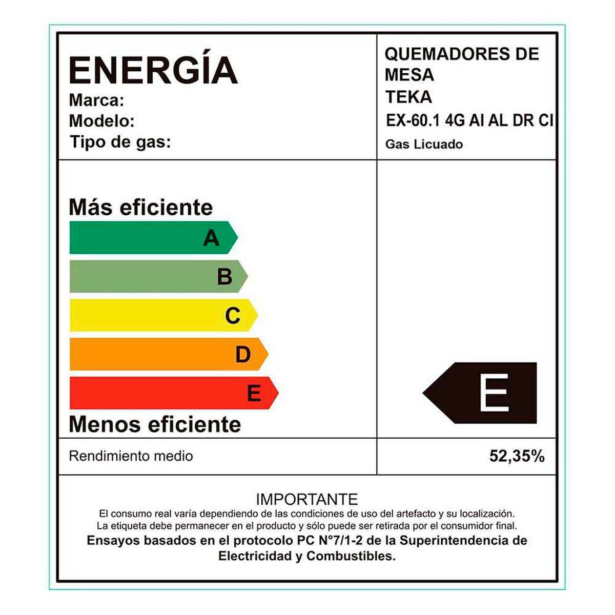 Encimera a Gas Teka EX-60.1 4G Inox 4 Quemadores