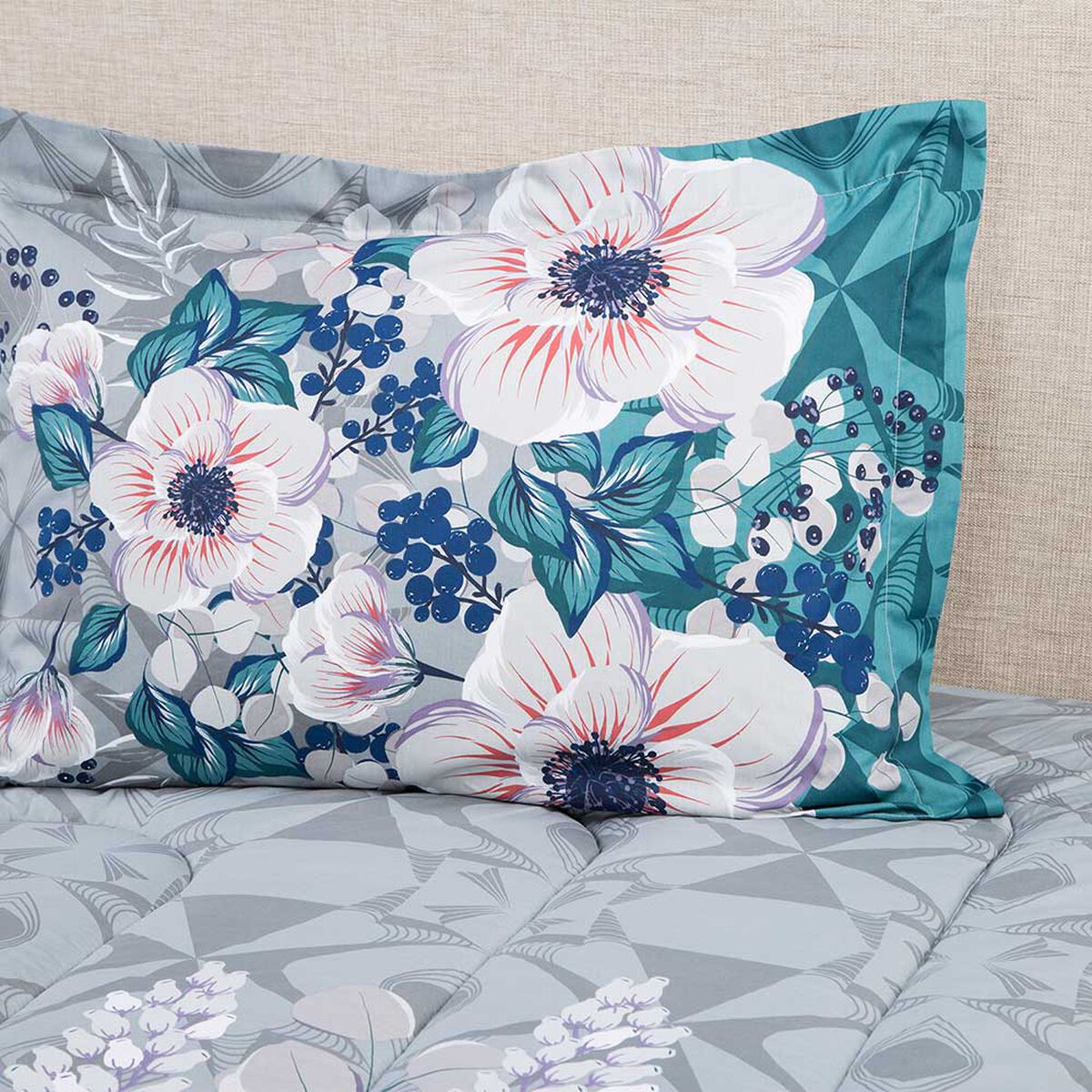 Plumón Estampado Elements & Co 1,5 Plazas Blossom