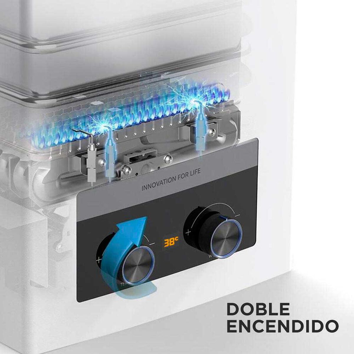 Calefont Gas Licuado Midea MGWH13-26MDNCLW-GL Tiro Natural 13 lts.