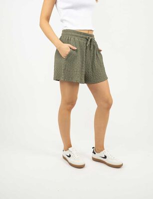 Imagen 1 del producto Short Mini Cintura Elasticada Mujer Icono Cafe, Negro, Oliva