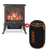 Chimenea El&eacute;ctrica Kioto GR25-AKARI Negro  +  Parlante Bluetooth KIOTO KT-AP10W