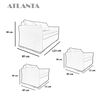 Juego de Living Elegant Detail Atlanta Sofá 2 Cuerpos + Dos sillones 1 Cuerpo Oro
