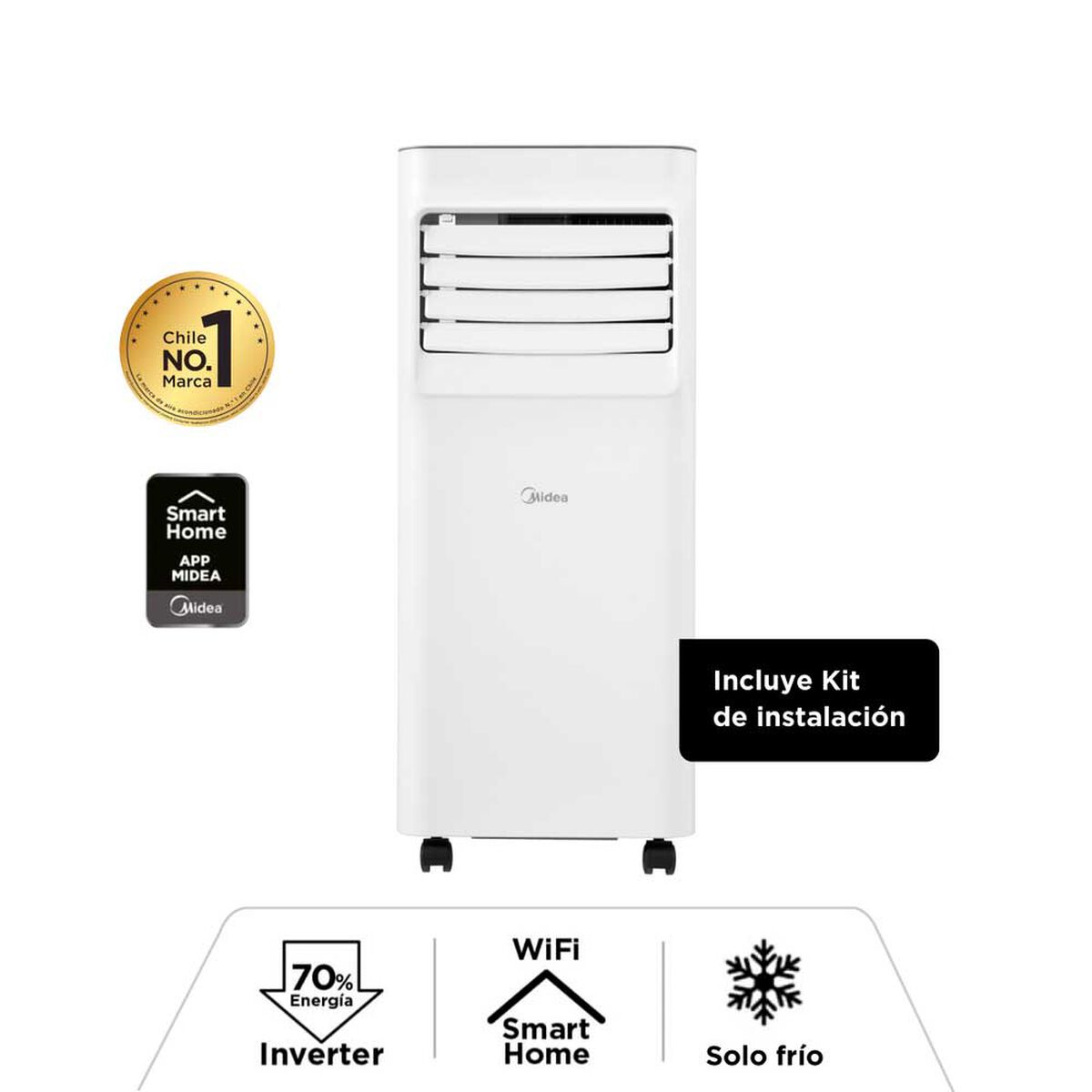 Aire Acondicionado Port&aacute;til Fr&iacute;o 9.000 BTU + Wifi Midea