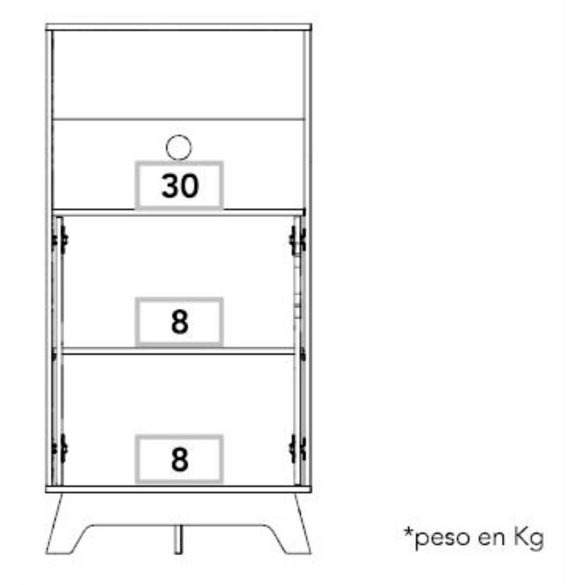 Mueble para Microondas TuHome Bi Color Blanco Duna 2 Puertas