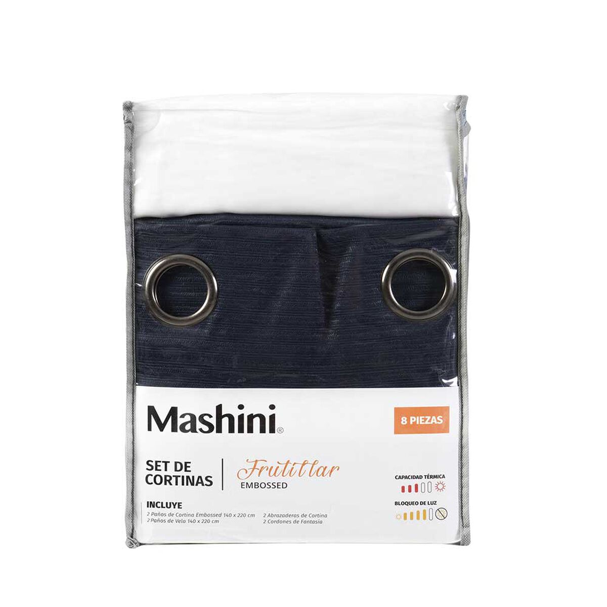 Set de Cortinas Mashini Frutill 140 x 220 cm Taupe