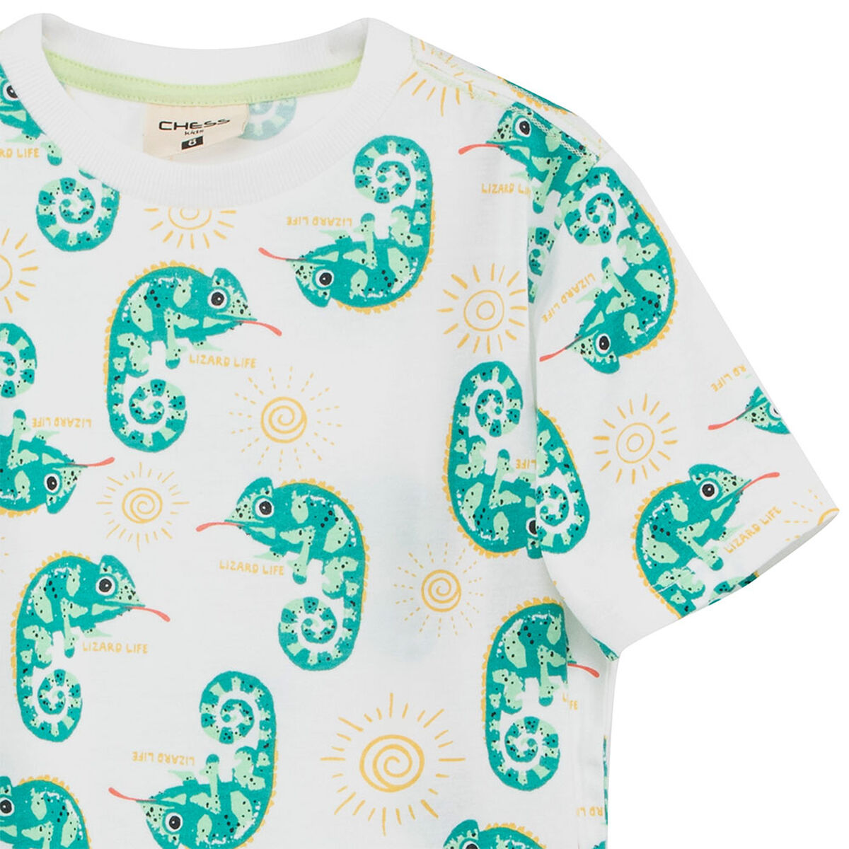 Polera Estampada Manga Corta Ni&ntilde;o Chess