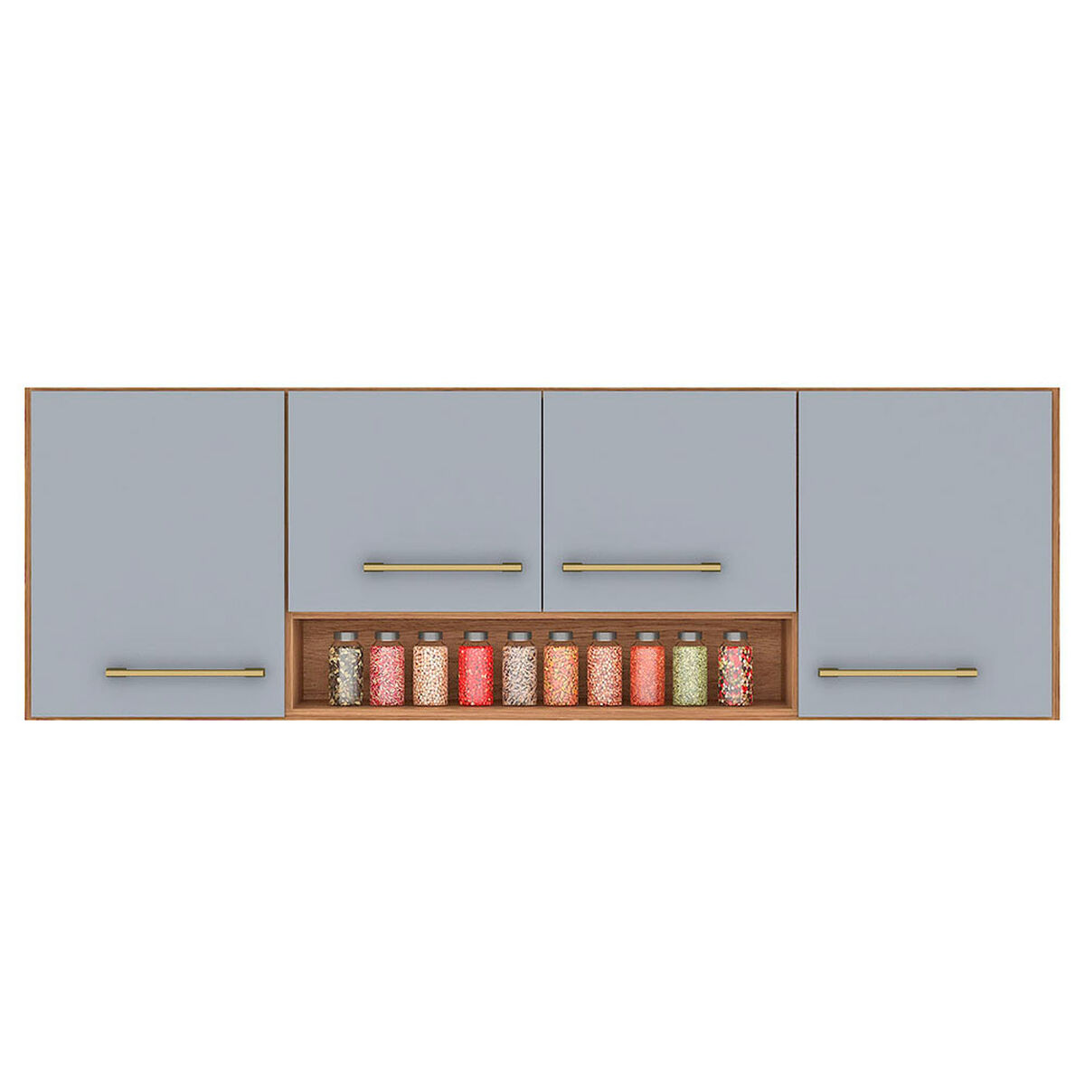 Mueble Aereo Cocina Vekkahome Alba 4 Puertas Caf&eacute;