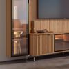 Rack TV 80" + Panel Neon Float Led + Vitrina + Repisas Decocasa Carvalho
