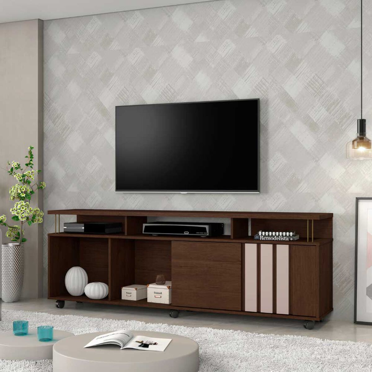 Rack Di Poretti Atraente 70" Chocolate