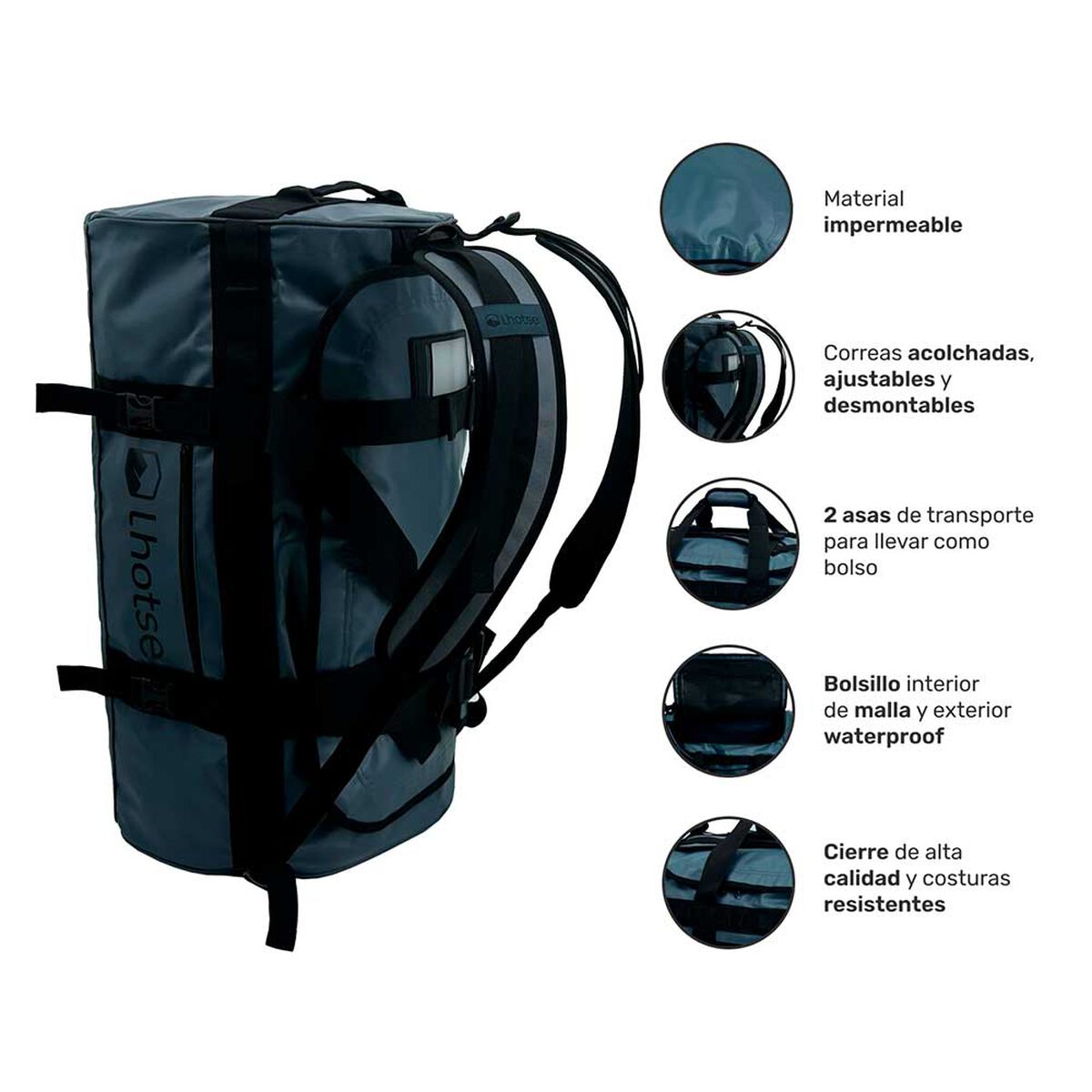 Pack Bolso Impermeable 30LT Navy + Botella Coihue Lhotse