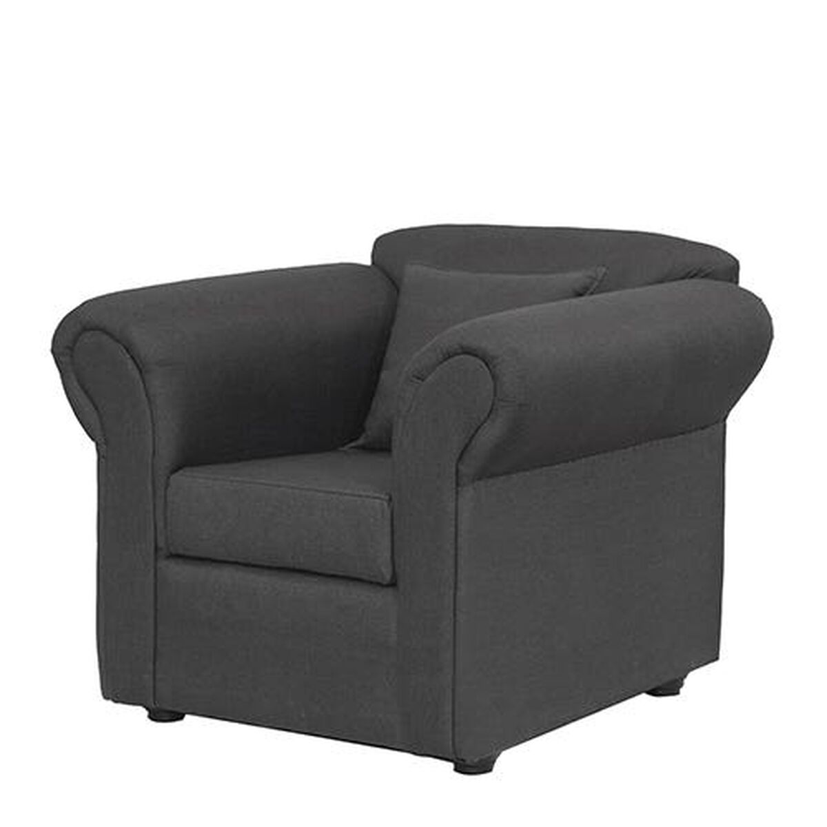 Juego de Living Essenza Amparo Sofá 3 Cuerpos + Dos Sillones 1 Cuerpo Gris Oscuro