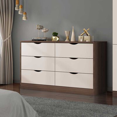 Imagen 1 del producto Cómoda Casanova Pisa 6 Cajones Nogal Off White