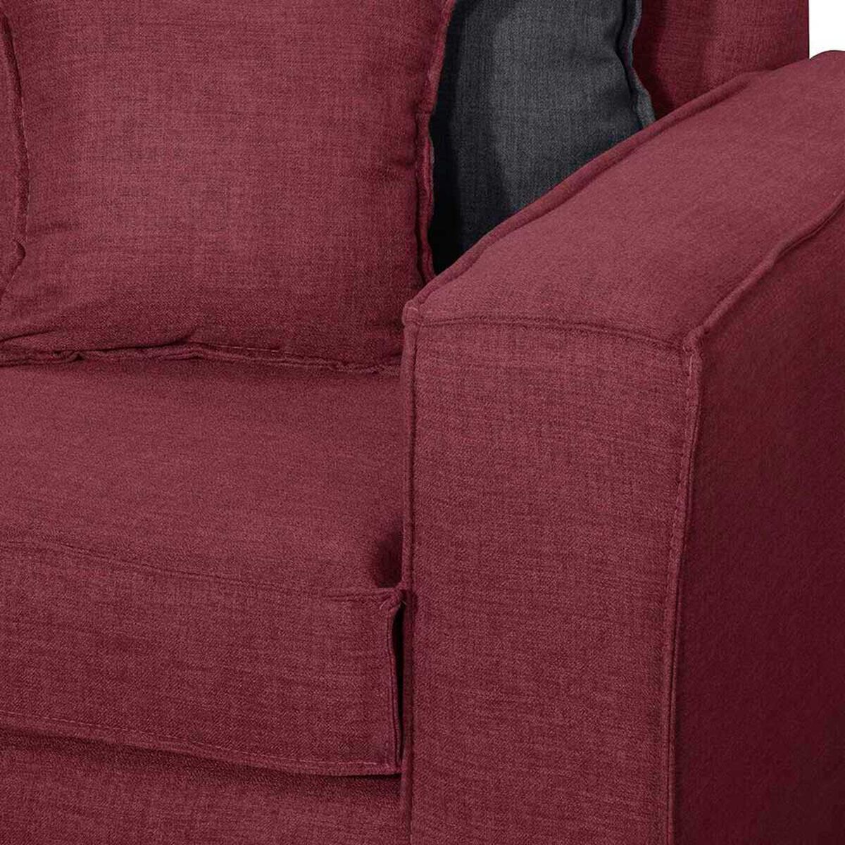 Sof&aacute; Black Factory Berta 3 Cuerpos Burdeo