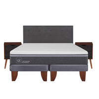 Cama Europea CIC King Ortopedic Advance + Respaldo + 2 Veladores Eufrates