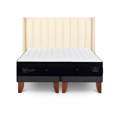 Cama Europea CIC Base Dividida King Súper Permium + Respaldo Panaro