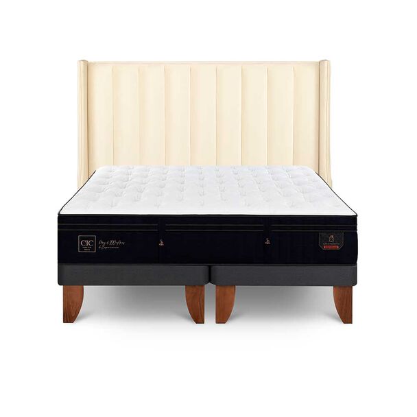 Cama Europea CIC Base Dividida King Súper Permium + Respaldo Panaro
