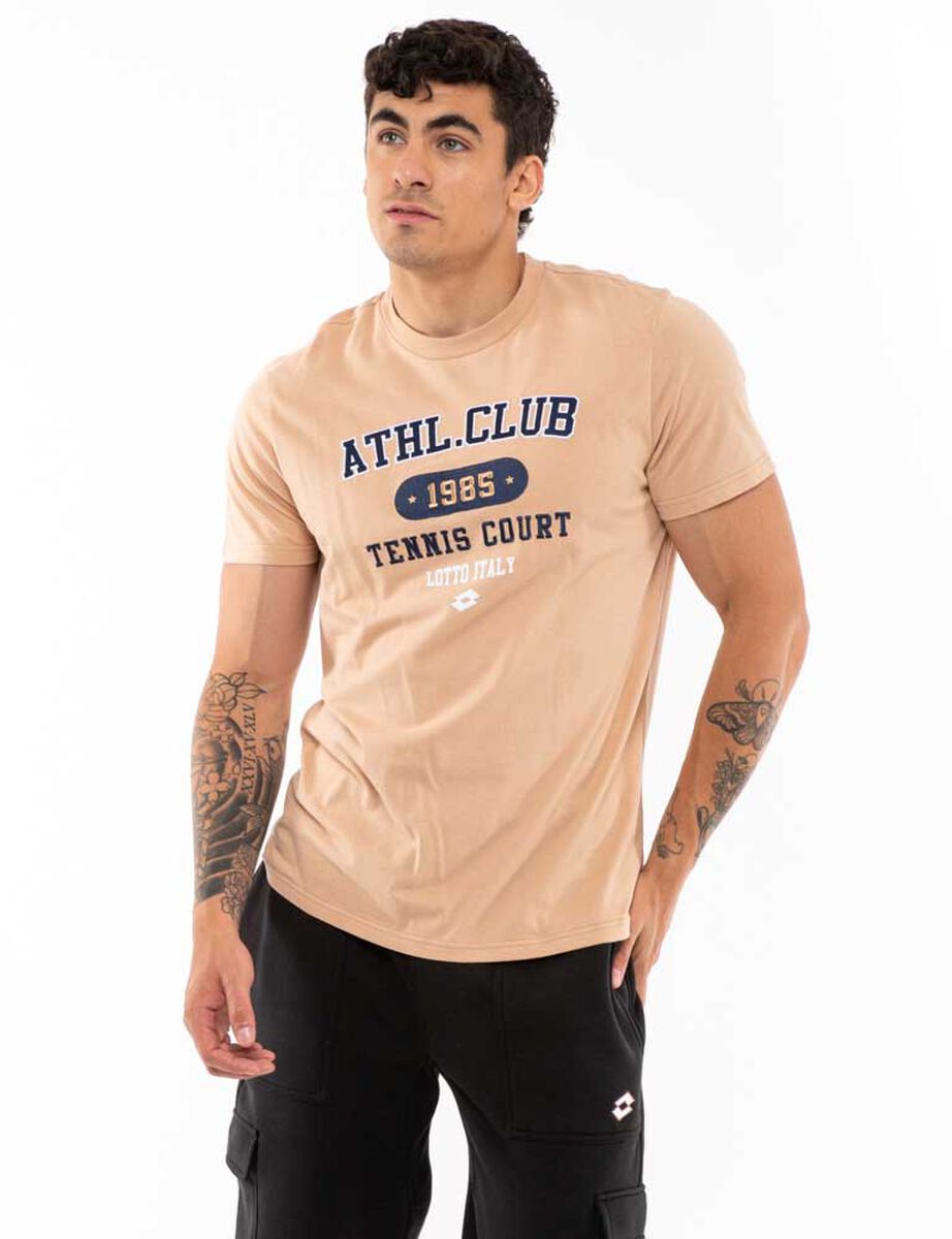 Polera Deportiva Con Estampado Manga Corta Hombre Lotto