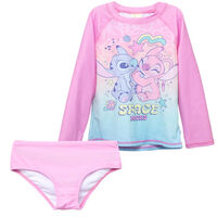 Traje de baño Manga Larga Niña Stitch Rosado